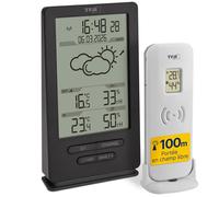 TFA Dostmann Station météo sans fil Xena, 35.1162.10, température et humidité int./ext., avec prévisions météo, humidité dans maison, anthracite