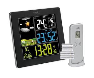 TFA Dostmann Station météo radio avec capteur extérieur SUN2 numérique, 35.1174, température intérieure et extérieure, grand écran couleur, climat de vie, horloge radio avec date, hygromètre, avec