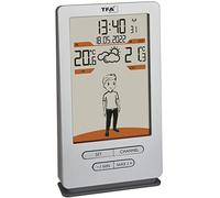 TFA Dostmann Station météo sans fil Weather Jack, 35.1166.54, température extérieure/intérieure, capteur ext, prévisions météo, avec suggestions de vêtements, argenté