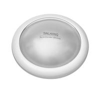 TFA Dostmann TALK2 60.2565 Réveil Parlant avec Horloge Radio-pilotée, Annonce du Jour de la Semaine/Date, Aide Quotidienne pour aveugles et malvoyants, en Allemand, Volume réglable, argenté