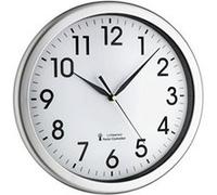 Horloge murale TFA Dostmann 60.3519.02 radiopiloté(e) 30.8 cm x 4.3 cm argent