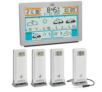TFA Dostmann TFA.me ID-02 Station météo Wi-Fi 35.8100.54.99 spéciale, prévisions météorologiques professionnelles par Wetter.com de 3 à 6 jours, portail en ligne, avec 4 capteurs extérieurs sans fil,