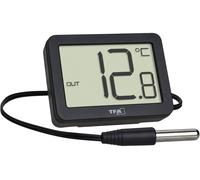 TFA Dostmann Thermomètre digital intérieur/extérieur 30.1066.01 sonde étanche maxi/mini aimant noir