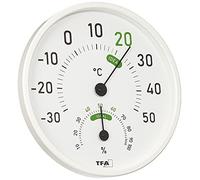 TFA Dostmann Thermo-hygromètre analogique, 45.2045.02, pour l'intérieur et l'extérieur, avec zones de confort colorées, blanc