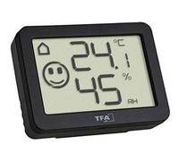 TFA Dostmann Thermo-hygromètre numérique 30.5055.01, mini pour intérieur, noir