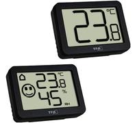 TFA Dostmann Thermo-hygromètre 95.2020.01 - mini, thermomètre ambiant précis - 2 pièces, noir