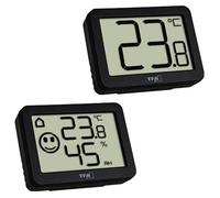 TFA Dostmann Thermo-hygromètre 95.2020.01 - mini, thermomètre ambiant précis - 2 pièces, noir