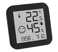 TFA Dostmann Thermo-hygromètre numérique Black & White, 30.5054.01, écran E-Ink, température intérieure, humidité, valeurs max min, heure et date, noir