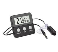 TFA Dostmann thermo-hygromètre numérique Terracheck, 30.5044.01, sonde à câble avec ventouses, idéal pour les terrariums, noir