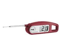 TFA Dostmann Thermo Jack thermomètre digital à piquer, 30.1047.05, idéal pour contrôler la température (viande, rôti, aliments pour bébés), polyvalent, lavable, rouge