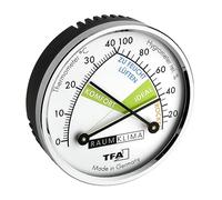 TFA Dostmann Thermo Thermomètre analogique Hygromètre avec anneau métallique, hygromètre, allemand