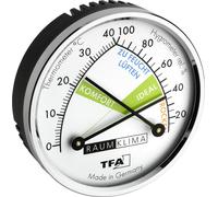 TFA Dostmann Thermo Thermomètre analogique Hygromètre avec anneau métallique, hygromètre, multicolore, L 71 x l 23 x H 71 mm