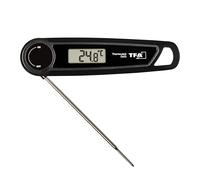 TFA Dostmann Thermomètre à viande numérique pour barbecue cuisine, 30.2035.01, cuisson rapide, lavable (IP65), pointe fine en acier inoxydable, noir