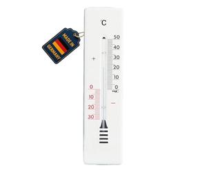 TFA Dostmann Thermomètre analogique d'intérieur et d'extérieur en métal, résistant aux intempéries, Hauteur 26 cm, Blanc