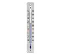 TFA Dostmann Thermomètre analogique intérieur extérieur en acier inoxydable brossé 45 x 9 x 280 mm