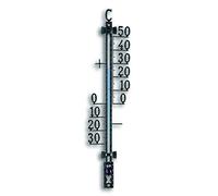 TFA Dostmann 12.5001.01_SB Thermomètre analogique d'extérieur en métal, résistant aux intempéries, contrôle de la température extérieure, 27,5 cm de Haut, Noir