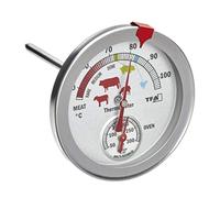 TFA Dostmann Thermomètre de four analogique, 14.1027, en acier inoxydable, pour cuisson/grill, résistant à la chaleur, avec différents niveaux de cuisson, argenté