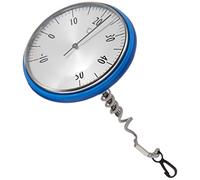 TFA Dostmann Thermomètre de Piscine Analogique, 40.2005, Adapté aux Piscines et aux étangs, Inoxydable, Lecture Confortable, avec Corde de Fixation, Bleu