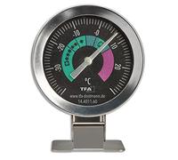 TFA Dostmann Thermomètre de réfrigérateur analogique 14.4011 en acier inoxydable, pour les congélateurs ou les entrepôts frigorifiques, surveillance de la température, jusqu'à -40 °C, argenté