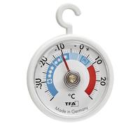 TFA Dostmann Thermomètre de refroidissement analogique avec crochet, 14.4005, maniable, avec zones de refroidissement, pour réfrigérateur, congélateur et entrepôt de réfrigération, blanc