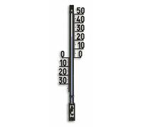 TFA Dostmann thermomètre extérieur analogique, 12.6003.01.91, résistant aux intempéries, thermomètre de jardin, thermomètre pour véranda, balcon, terrasse, avec matériel de fixation, noir