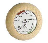 TFA Dostmann Thermomètre-Hygromètre pour sauna, 40.1028, en bois, résistant à la chaleur, température/humidité, accessoire de sauna, marron