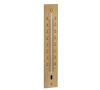 TFA Dostmann Thermomètre intérieur/extérieur analogique en bois de chêne, 12.1059.01, pour la maison et les pièces ou jardin, à suspendre, échelle facile à lire, 27 cm, couleur marron