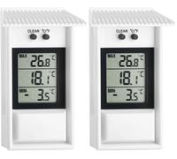 TFA Dostmann thermomètre numérique Maxima-Minima, 30.1053, résistant aux intempéries, utilisable à l'intérieur ou à l'extérieur, blanc (Lot de 2)