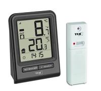 TFA Dostmann Thermomètre sans fil PRISMA 30.3063.01 – intérieur/extérieur, affichage min/max, noir