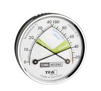 TFA Dostmann Thermomètre thermique analogique hygromètre avec anneau en métal 45.2024.IT, compteur d'humidité, multicolore, avec échelle italienne, fabriqué en Allemagne