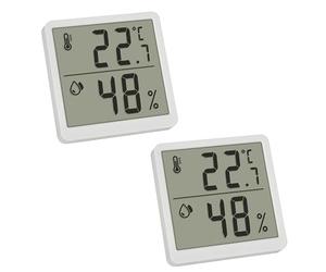 TFA Dostmann Thermomètres intérieur extérieur, Lot de 2, Hygromètre numériques, 30.5059.02.02, Thermomètre d'ambiance, température et de l'humidité dans Maison, facile à lire, Blanc