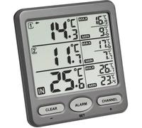 TFA Dostmann Thermomètre radiopiloté TRIO 30.3062.10 anthracite