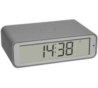 TFA Dostmann Twist 60.2560.10 - Réveil numérique sans fil avec écran pivotant, design élégant, alarme de Alarme avec snooze, couleur grise