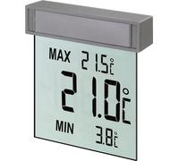 TFA Dostmann Vision thermomètre de fenêtre numérique pour l'extérieur, 30.1025, autocollant, grand écran avec température extérieure, valeurs maximales et minimales, 97 x 22 x 105 mm, argent
