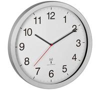 TFA Dostmann XL 60.3545.02 Horloge Murale Radio-pilotée analogique Facile à Lire idéale pour Bureau/entrée Argenté/Blanc (L) 400 x (l) 50 x (H) 400 mm