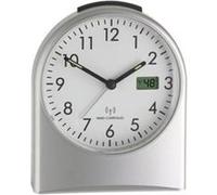 TFA Dostmann Réveil analogique Radio, 98.1040.54, avec Affichage Digital des Secondes, Horloge Radio, avec rétro-éclairage
