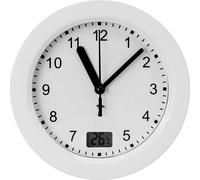 TFA Dostmann 60.3501 radiopiloté(e) Horloge murale 17.5 cm x 5.5 cm blanc pour salle de bain / piè
