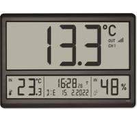 TFA Horloge radiopilotée numérique XL 60.4523.01, avec température extérieure et climat intérieur