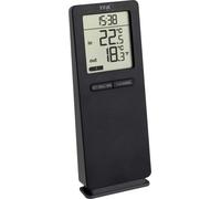 TFA Dostmann Logoneo Thermomètre intérieur/extérieur, 30.3071.01, avec émetteur extérieur, extensible en option à 3 émetteurs, horloge incluse, noir