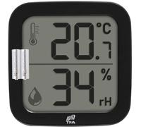 TFA.me Transmetteur thermo-hygro ID-A0 INDOOR TFA 30.3908 Grand affichage de la température et de l'humidité (noir avec piles)