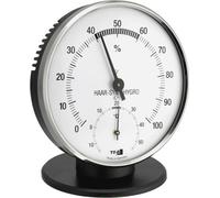TFA - Thermo-hygromètre analogique avec anneau métallique 45.2032 - argenté/blanc
