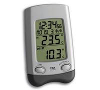TFA - Thermomètre radio WAVE 30.3016.54.IT - argent, avec horloge radio