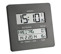 TFA Time Line 60.4509.10 Horloge Murale Radio-pilotée avec température Anthracite