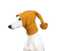 TFAOYS 1 bonnet pour chien, extensible en tricot avec pompon, couvre les oreilles et le cou pour animaux de compagnie