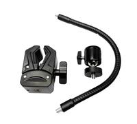TFAOYS 360 Degree Rotatable Flexible Arm Clamp with 1/4 inch Screw Mount for Baby Monitor Camera Phone Stand Light Bracket Ballhead Metal Hose Bracket