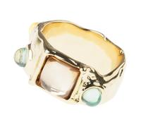 TFAOYS Bagues tendance pour femme couleur or avec strass multicolores et motifs irréguliers Accessoire unique Vintage Strass, champagne, Comme décrit, Comme décrit.