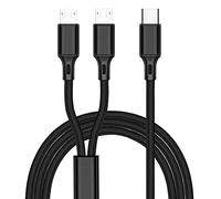 TFAOYS Câble 50/120 cm 1 à 2 C Type C vers cordon de charge pour chargeur de téléphone de voiture