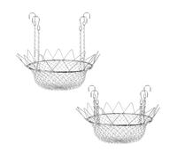 TFAOYS Lot de 2 inserts de pot réglables pour grands récipients avec ouverture de 30,5 à 45,7 cm, ajustement et construction résistante à la rouille, panier suspendu pour l'extérieur
