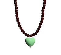 TFAOYS Sweet Multicolor Heart Glass Beaded Layering Necklace Lightweight Ti Clasp Perfect Spring Gifts Ti Steel Clasp Jewelry