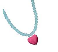 TFAOYS Sweet Multicolor Heart Glass Beaded Layering Necklace Lightweight Ti Clasp Perfect Spring Gifts Ti Steel Clasp Jewelry